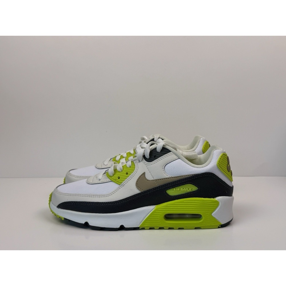 Nike Air Max 90 (GS) Sneakers Kids Size 7Y White‎ Khaki-Cyber HF6358-103 No Box